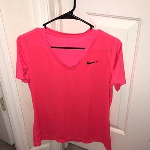 Neon pink nike dri-fit shirt
